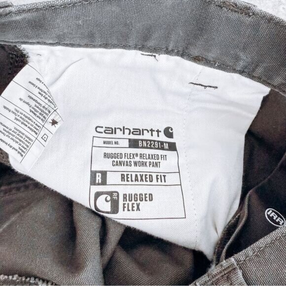 Carhartt Grey Canvas Relaxed Fit Pants Size 36x30 - Picture 8 of 10